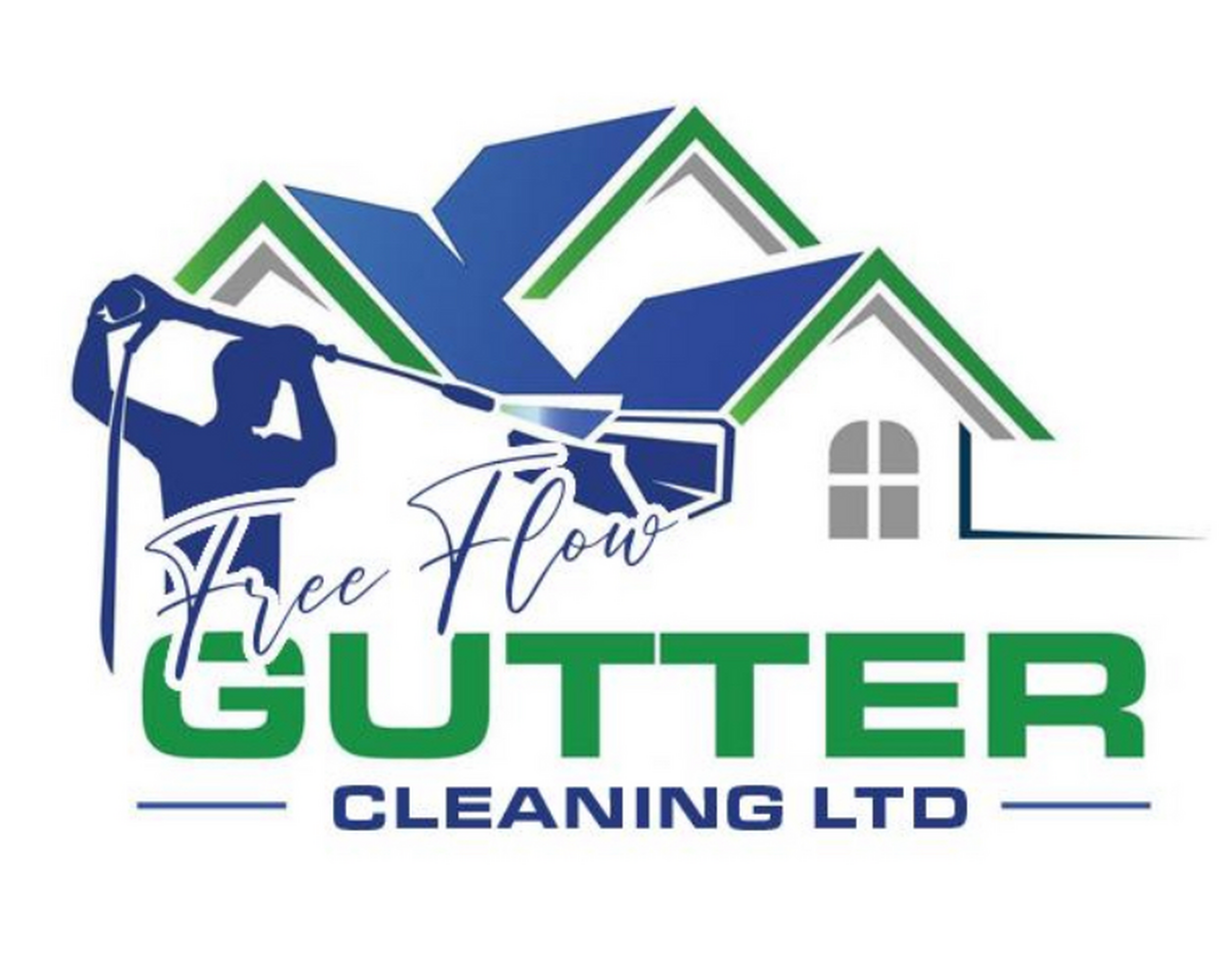 free flow gutter cleaning logo hd